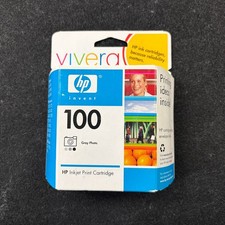 HP 100 Gray Photo Inkjet Print Cartridge Vivera Ink C9368AN Expired 2007 New Box picture