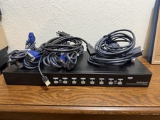 StarTech SV831DUSBU 8-Port 1U Rackmount USB VGA KVM Switch 6 Cables picture