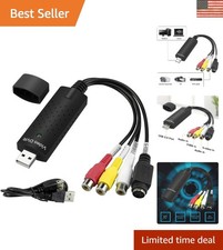 Compact USB 2.0 VHS to Digital Converter for Windows & Mac - Easy Plug & Play picture