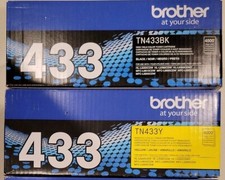New Genuine Factory Sealed Brother TN-433 Yellow and Cyan Toners 433 - DAMAGE picture