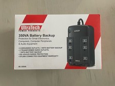 NEW UltraTech 350VA Battery Backup UPS Surge Protector 6 Outlet Power Supply picture