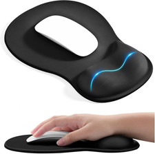 Ergonomic Mouse Pad with Gel Wrist Rest Support, Middle Concave Design for Natur picture
