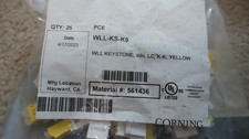 Corning WLL-KS-K9   KEYSTONE ,WH ,LC K-K, YELLOE PACK OF 25 picture