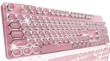  EWEADN TK950 Typewriter Keyboard Wireless Mechanical Keyboard, 104 Keys Pink picture