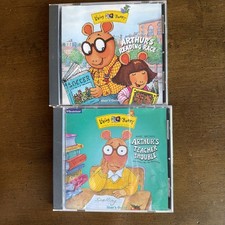 LIVING BOOKS ARTHUR'S PC CD TEACHER TROUBLE READING RACE lot 2 vintage untested picture