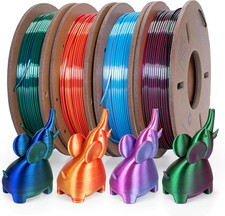 Silk Dual Color 3D Printer Filament Bundle 1.75 mm PLA Spools 4 Pack Vibrant picture