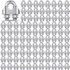 100 Pcs 1/8 Inch M3 Stainless Steel Cable Wire Rope Clamps U Bolt Saddle picture