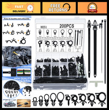 200 Pcs Wire Loom Clips - 15 Sizes Push Mount Cable Management for Cars picture