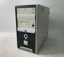 Vintage Classic Micro System Black & White PC Case w/ PSU DVD & Floppy Drive picture