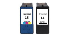 2 PK for Lexmark 14 15 Ink Cartridges  for Z2300 Z2320 X2600  18C2090 18C2110 picture