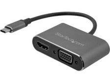 StarTech.com CDP2HDVGA USB C to VGA and HDMI Adapter - Aluminum - USB-C Multipor picture