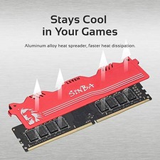 RED/SILVER - LEVEN SINBA 8GB (8GBX1) DDR4 3000MHZ PC4-24000 288-PIN U-DIMM CL16 picture