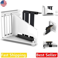 Vertical GPU Mounting Kit PCIe 4.0 Riser Cable White Steel Bracket picture