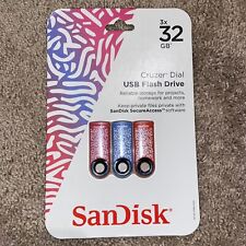 Sandisk portable usb drive 32gb 3 pack brand new multicolor blue red flash drive picture