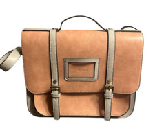 Peach Ecosusi Leather Adjustable Strap Messenger Bag 13x10