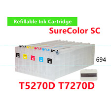 5 Empty Refillable Ink Cartridge T694 694 T7270D T5270D Printer chip resetter picture