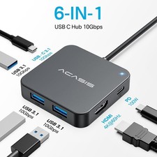 ACASIS 10Gbps USB Hub Multiport Adapter 4K HDMI 100W Power Delivery for MacBook picture
