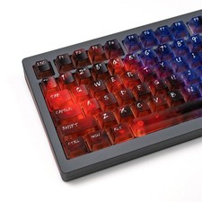 Clear Red Blue Cherry Profile Transparent Keycaps Shine Through 119 Keys Custom picture