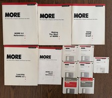 Symantec MORE 3.0 Macintosh Complete 5 Disk Set Manuals Vintage Mac Software picture