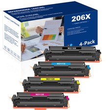 4Pack W2110X Toner Cartridge For HP 206X LaserJet M282nw M255dw M283cdw No Chip picture