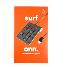 Onn Surf Black 18 Keys PC And Mac Compatible Attached Cable USB Numeric Keypad picture