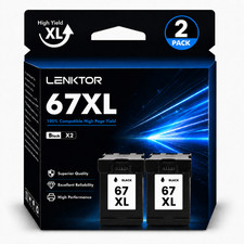 67XL 2BK High Yield Ink Cartridge for Deskjet 2755 4155 4255 2855 Envy 6055 6455 picture
