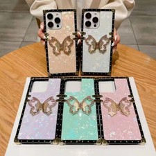 Diamond Butterfly Stand Cover Case For S26 S23 S22 S21 S24 S25 FE Z Flip 4 5 6 7 picture