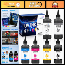 250ML UV Ink 6-Pack for Hard Surfaces - Rigid Type, Compatible with XP600, TX800 picture