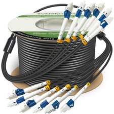 75 Meters 6 Core Industrial TPU LC to LC Outdoor Armored Fiber Optic Cable, OS2  picture