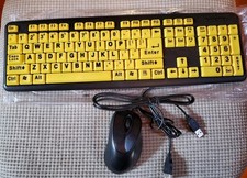 Ez Eyes Large Print Keyboard & Mouse Combo 4x Larger Oversize Letters - New picture