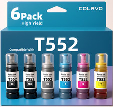 6 PK Compatible with 552 T552 Ink Bottles for Epson EcoTank ET-8500 and ET-8550 picture