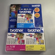 Brother LC51 Ink Cartridges:  LC51CL BRAND NEW 3pk Color NOS picture