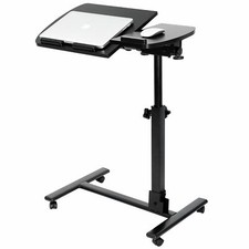 Wood Mobile Laotop Table Corner Computer Desk PC Tray Workstation Home Office picture