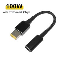 100W USB Type C Female to Slim Square Tip PD Charger Power Cable for Lenovo picture