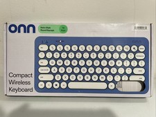 Onn Compact Wireless Keyboard, 78 Keys, Blue Retro Round Keycaps picture