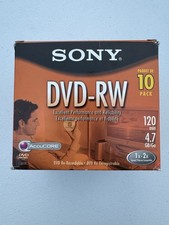 Sony AccuCORE DVD-RW 4.7GB 120 Min Rewritable Discs Lot of 9 10DMW47L2 picture