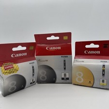 Set of 3 SEALED Genuine Canon PIXMA - 2 X Black/ 1 Yellow Ink Cartridges picture