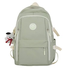 Preppy Backpack with Cute Pendant Women Smile Face Laptop Backpack Kawaii Lig... picture