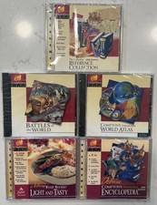 VTG Lot Of 5 Compton's Home Library Interactive CD-ROM TLC Software New 1997 -98 picture