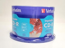 Verbatim CD-R 700MB 80min Inkjet Printable Discs 50 Pack Spindle Silver Media picture