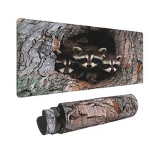 Cute Raccoon XL Extended Large Mouse Pad Gaming Big Desk Mat 12x31.5 Inch picture