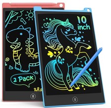TECJOE 2 Pack LCD Writing Tablet 10 Inch Colorful Doodle picture