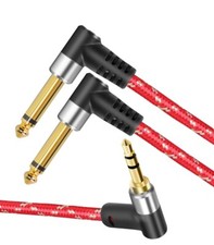 50ft - 3.5mm 1/8 TRS to Dual 6.35mm 1/4 TS Mono Breakout Cable Y Splitter Stereo picture