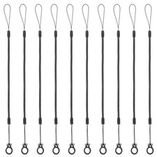 10 Pcs Pen Leash Elastic Tether Coil Lanyard for Clipboard Stylus Pens Black  picture