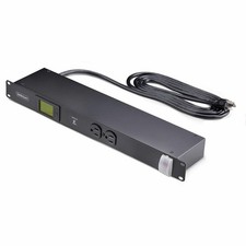 StarTech 12-Outlet Horizontal Rack Mount Metered PDU, 8ft Power Cable picture