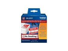 BROTHER DK2251 Black/Red ON WHITE PAPER LABEL picture