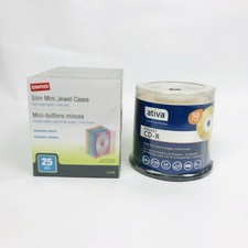 Ativa Pocket CD-R 50-Pack + 25 Slim Mini Jewel Cases Bundle New Sealed picture