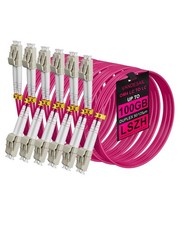 6 Pack OM4 Fiber LC to LC 1M/3.3ft，Fiber Patch Cable Multimode, 1/10/40/100Gb... picture