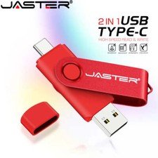 JASTER Red Rotatable USB Flash Drive 128GB Free Custom Logo 2.0TYPE-C USB Stick picture