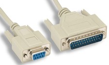1FT Serial Modem Cable DB9-F to DB25-M picture